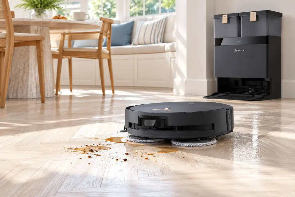 La Ecovacs Deebot X8 Pro Omni en acción: trapeando