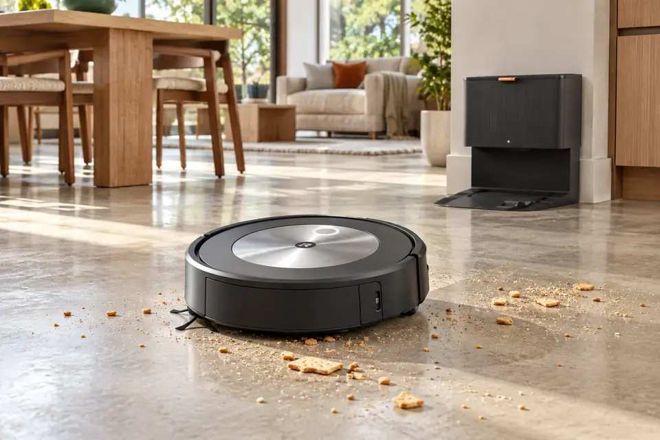 La iRobot Roomba j7+ en acción: migajas